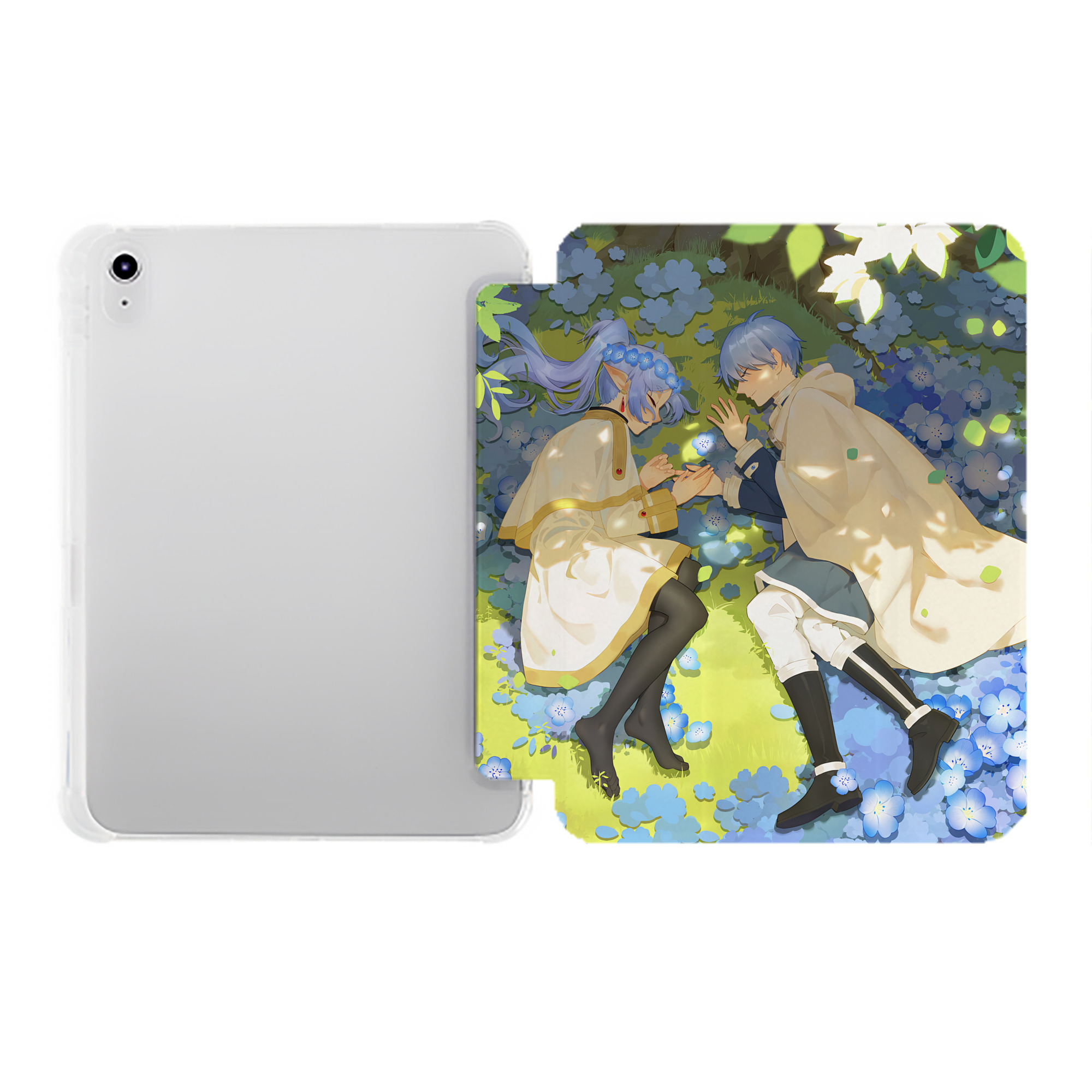 （画像用） 葬送のフリーレン Frieren IPad ケース ペン収納付き 三つ折りスタンド PUレザー×シリコン 対応機種9.5/10.5/10.9インチ